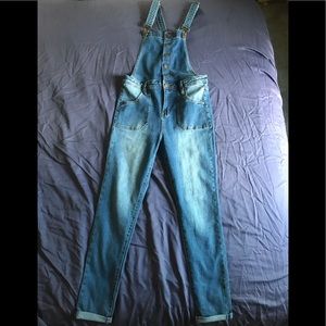 Button-up Skinny Jean Overalls